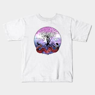 Yggdrasil and Niddhog Kids T-Shirt